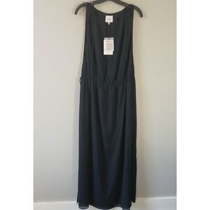 Reformation Size XS Lucelia Dress Black High Double Slit Boat Neck NWT $378!!!